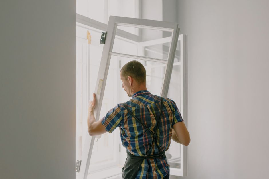 A newly installed energy-efficient window in a bright room
